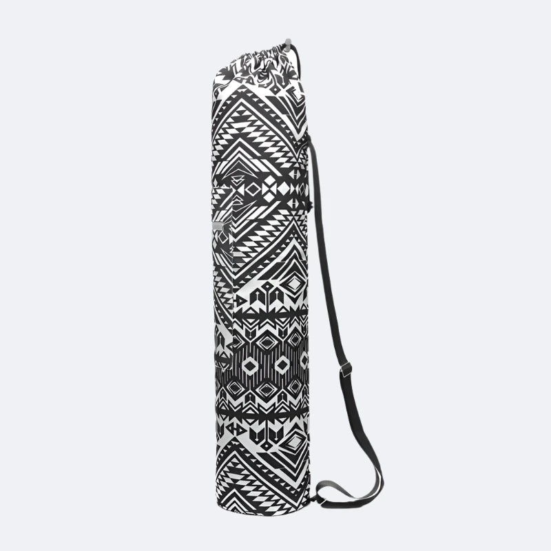 Printed Design Canvas Yoga Mat Bag with Shoulder Strap