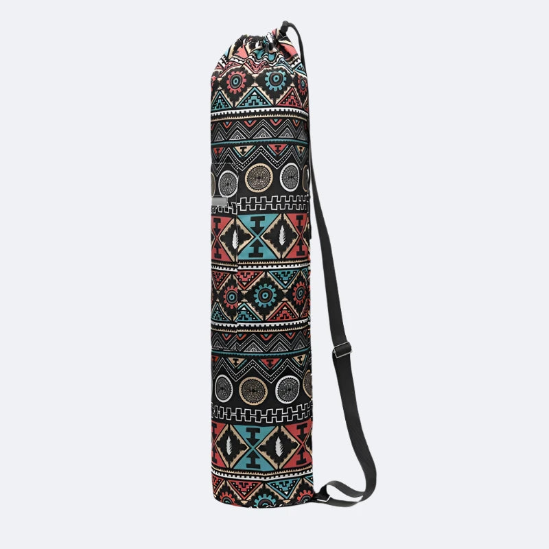 Printed Design Canvas Yoga Mat Bag with Shoulder Strap